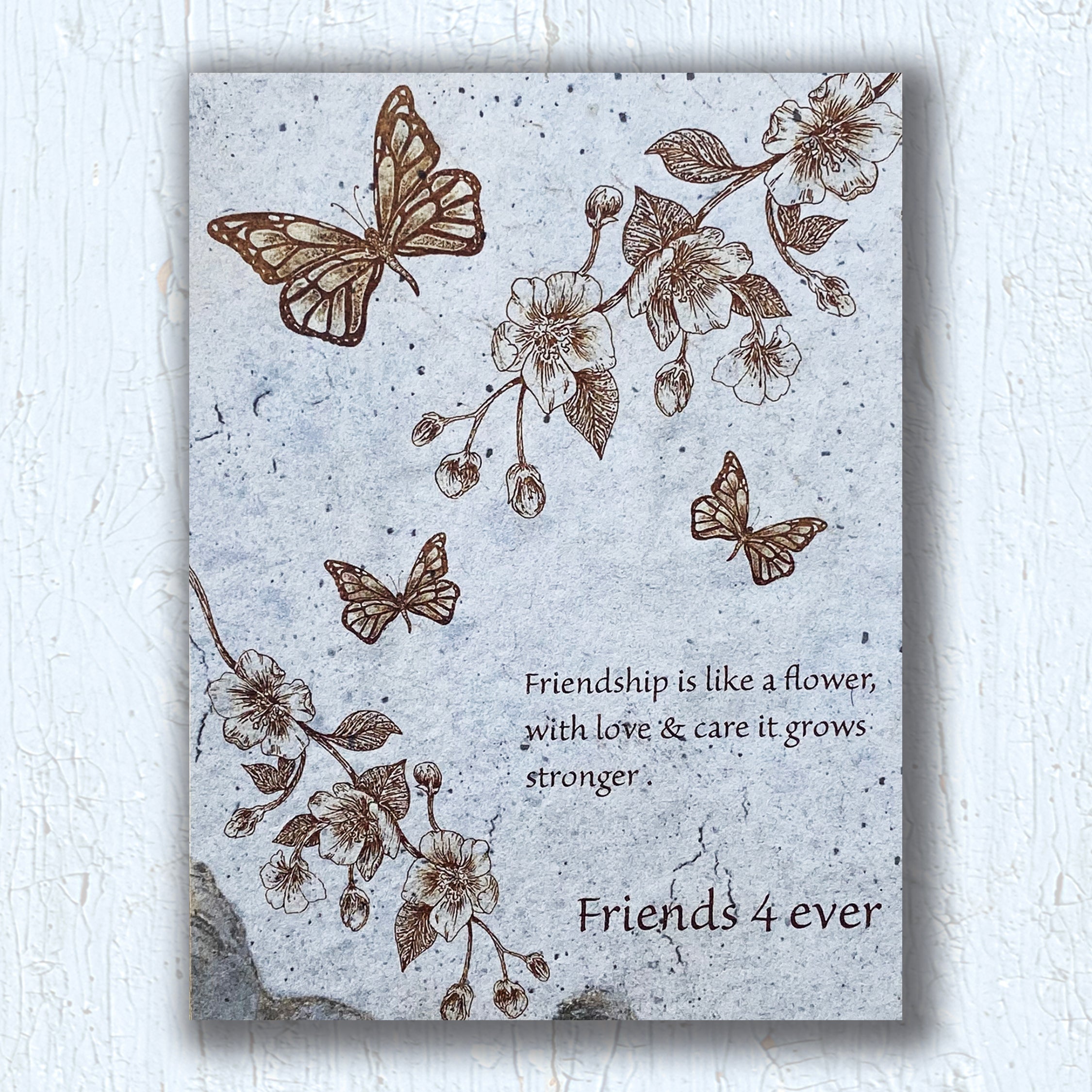 6"X 8" Cherry Blossom w/quote and w/stake