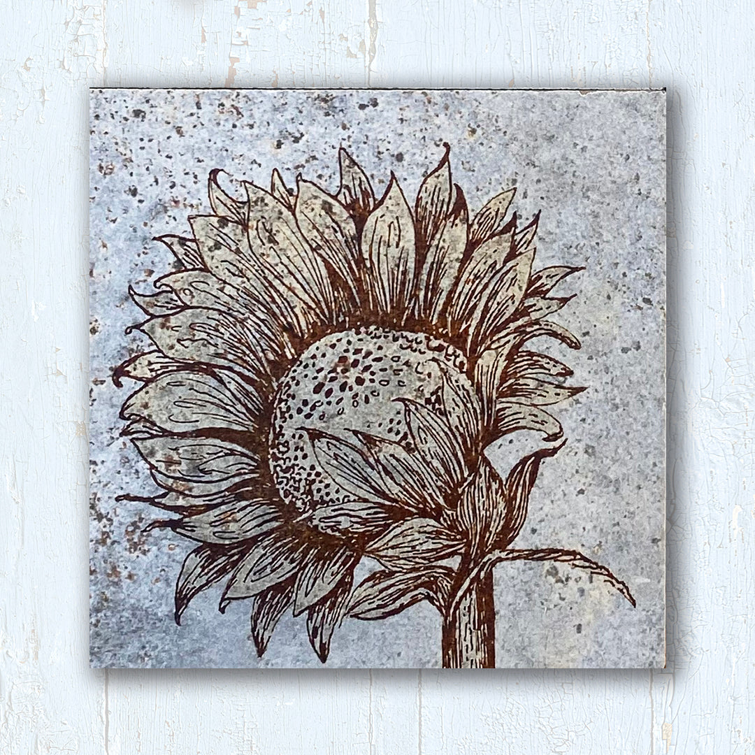 Sunflower tilted | Art Tile