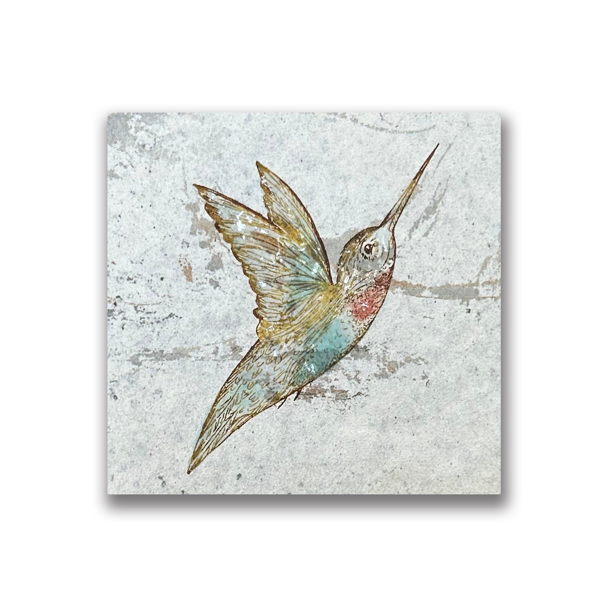 Hummingbird Wings Open Art Tile