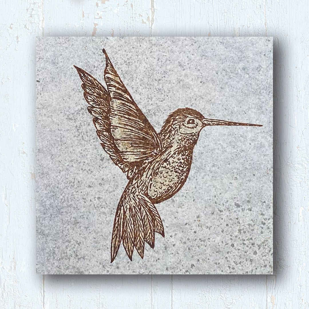 Hummingbird Tile Inlay Hummingbird Wings Closed | Art Tile — Art of the Tile