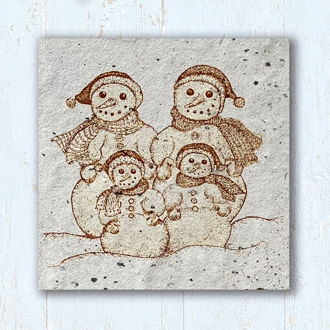 Snowman Family | Art Tile